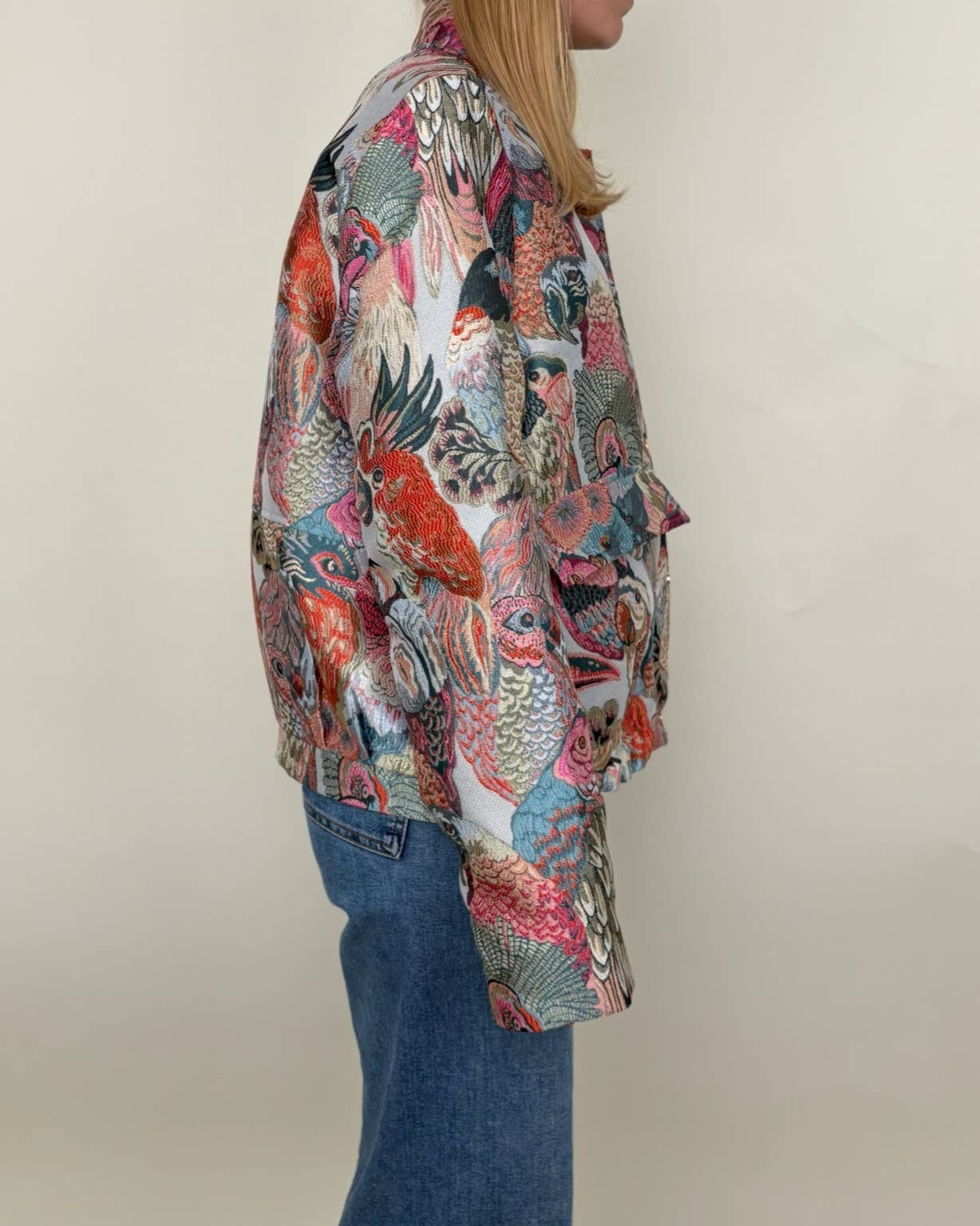 KZELL PARIS - Wholesale Jas - Dames - Jas met metallic jacquardmotief van vogels4