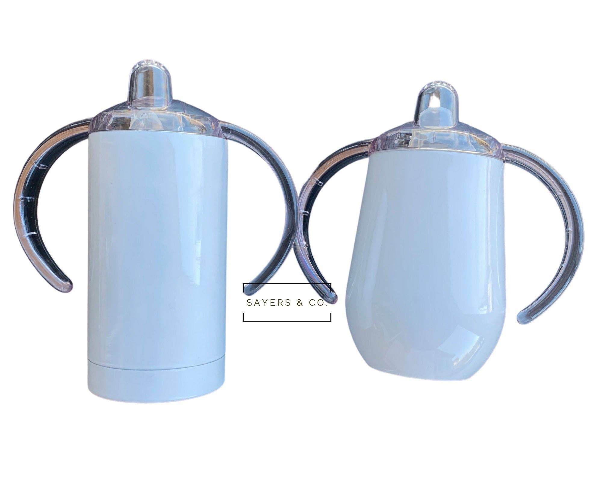 Sayers & Co. – wholesale Insulated mug/tumbler – White Stainless Steel Insulated Sippy Tumbler - 9oz/12oz 3