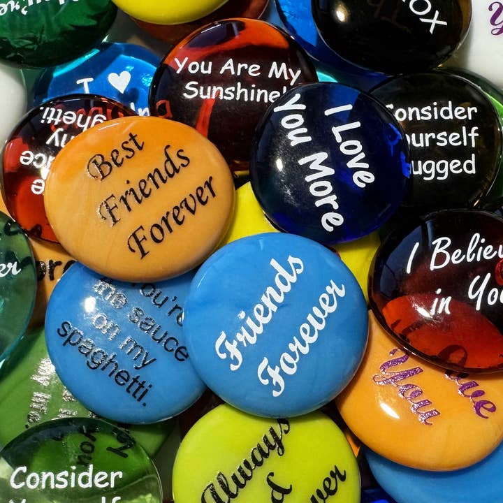 Love Glass Stone Assortment for Family & Friends, 100 pieces for wholesale by Lifeforce Glass, Inc.