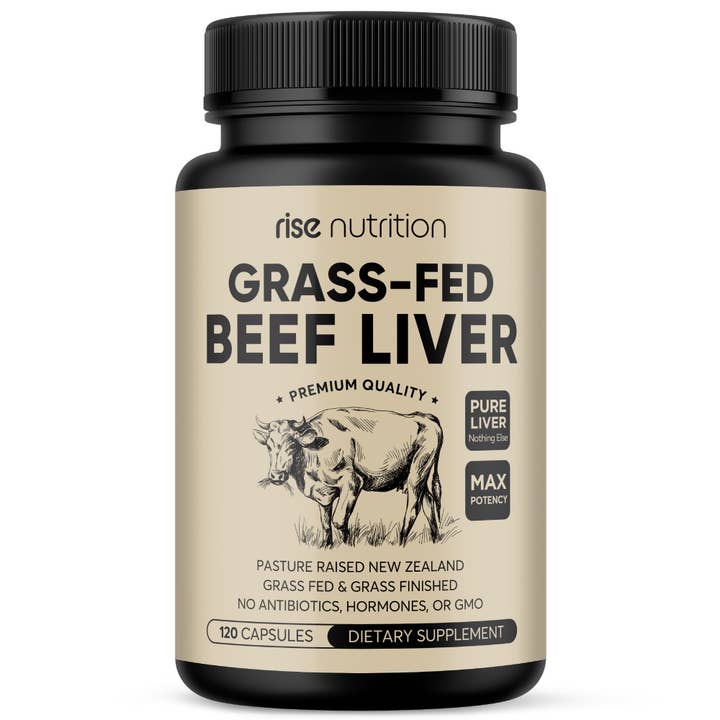 Rise Nutrition - Wholesale Oral Supplement/Vitamin - Grass Fed Beef Liver Capsules - Supports Energy 120 Capsules