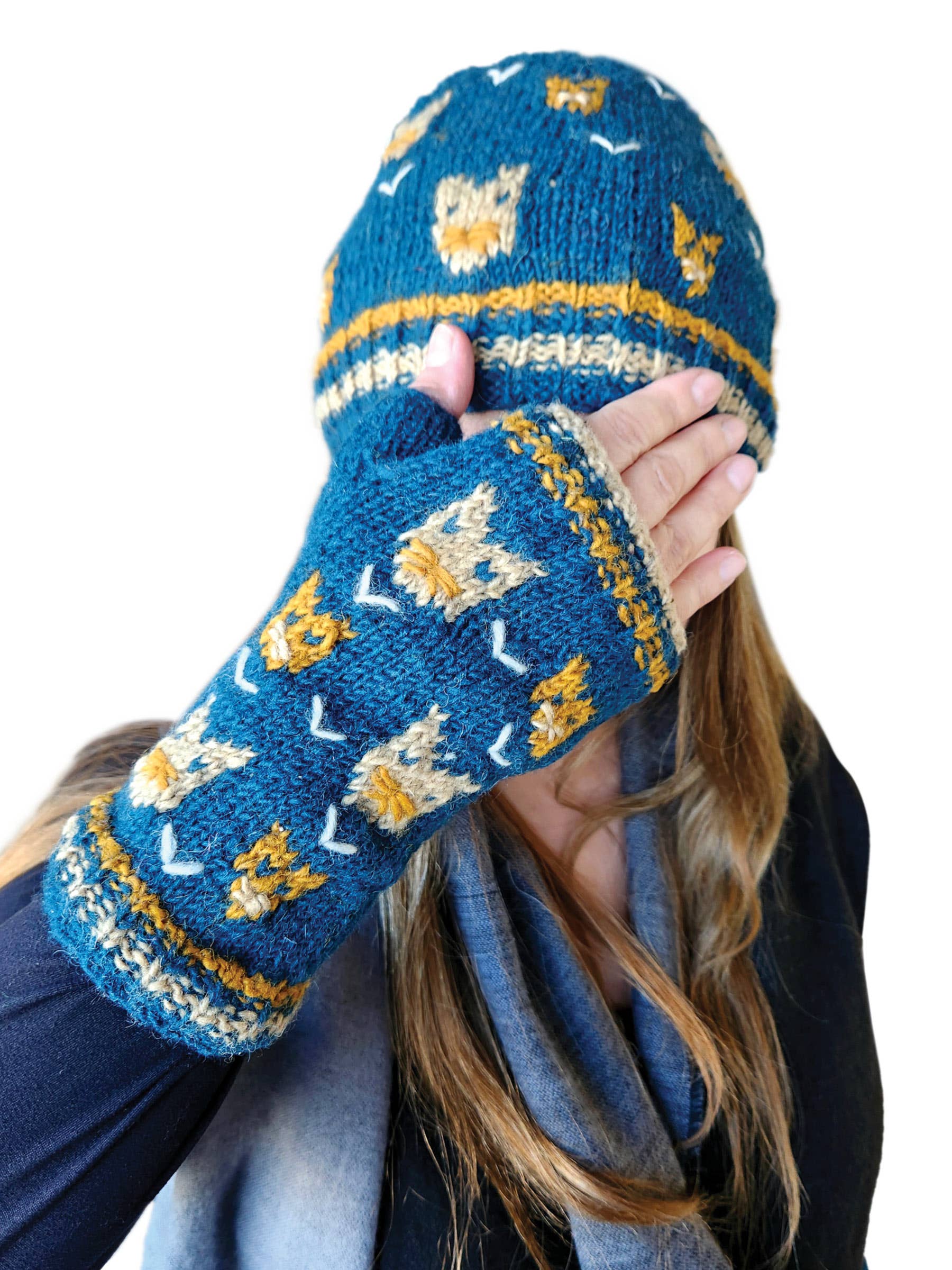 Gray Handmade Knit Beanie Hat Cat for wholesale on Faire1