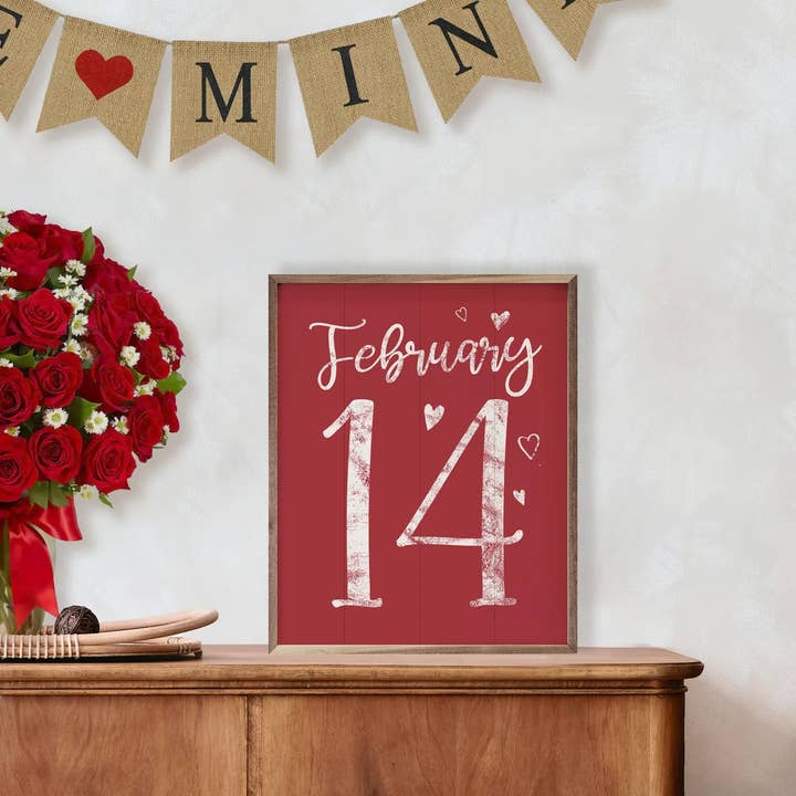 Kendrick Home - Wholesale Sign - February 14th Hearts Pink1