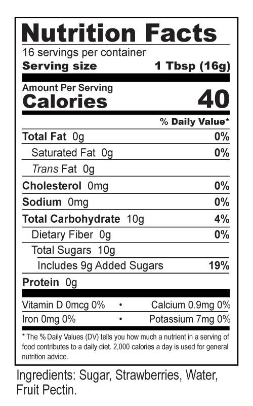 Cooper's Mill - Wholesale Jam/Jelly - Strawberry Jam (Seedless) - Half Pint1