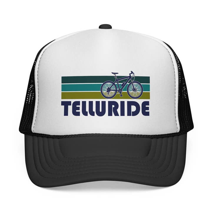 Casquette Trucker Rétro Vélo Telluride, Colorado pour la vente par Hey Mountains