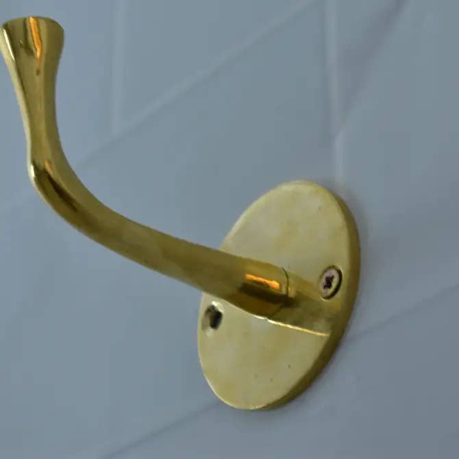 Handmade brass wall hook Brass for wholesale by Terracotta Design LTD