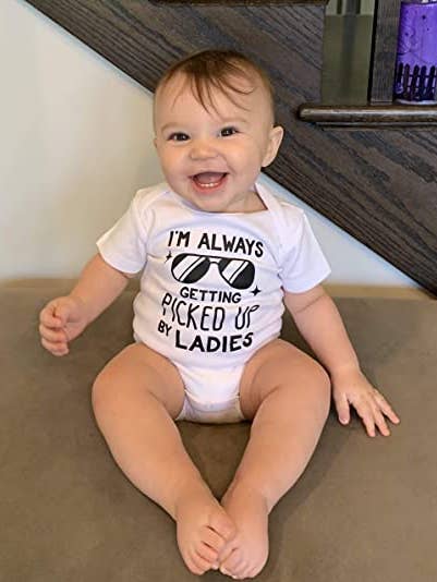 Bump & Beyond Designs - Wholesale Bodysuit (Non-Footed) - Baby - I'm Always Getting Picked up by the Ladies Funny Baby Onesie5