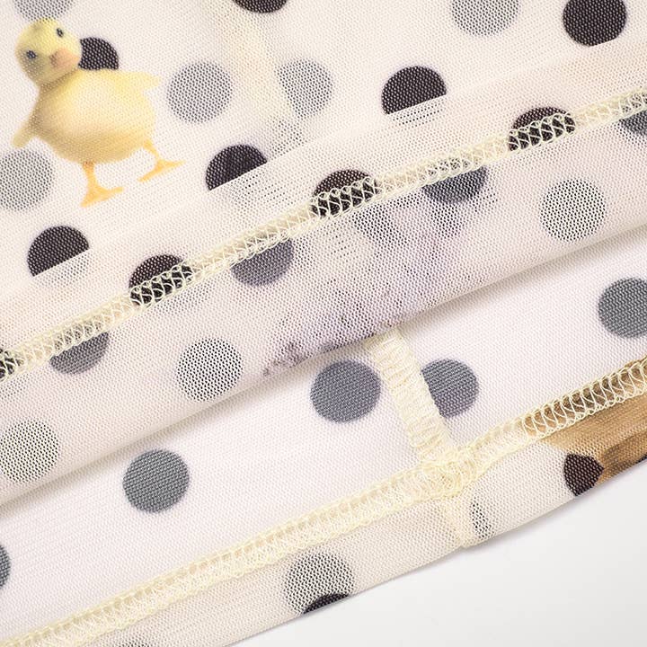 Rosa Clothing - Wholesale T-Shirt - Women's - Y2K Polka Dots Cat and puppy prints sheer mesh fitted top6