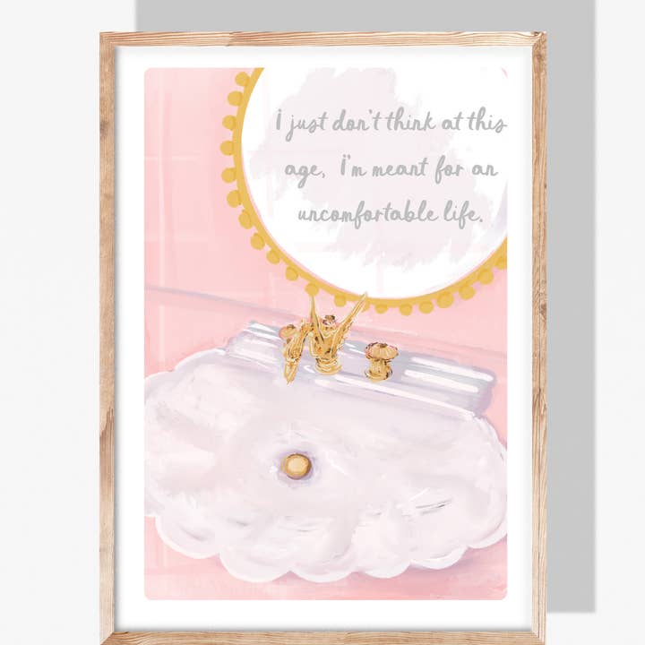 UNCOMFORTABLE LIFE - Art Print for wholesale by Rebecca Illustrated