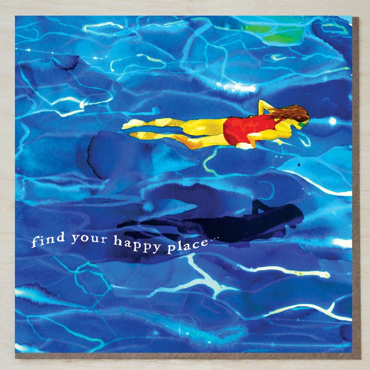 'Find your Happy Place' (Sea Swimming/Wild Swimming Card) for wholesale by Windsock Press