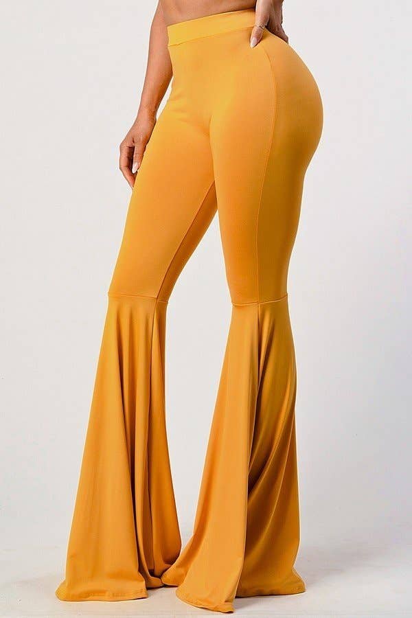 Lime All the Time - Wholesale Pants - Women's - Solid Bell Bottom Flare Pants3