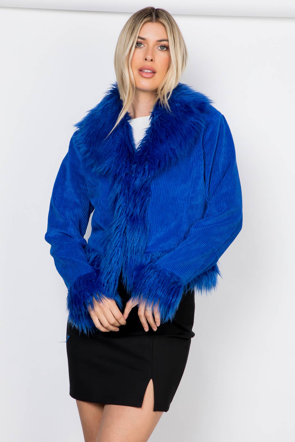 26 International - Wholesale Jacket - Women's - Faux Fur Trim Corduroy Jacket21