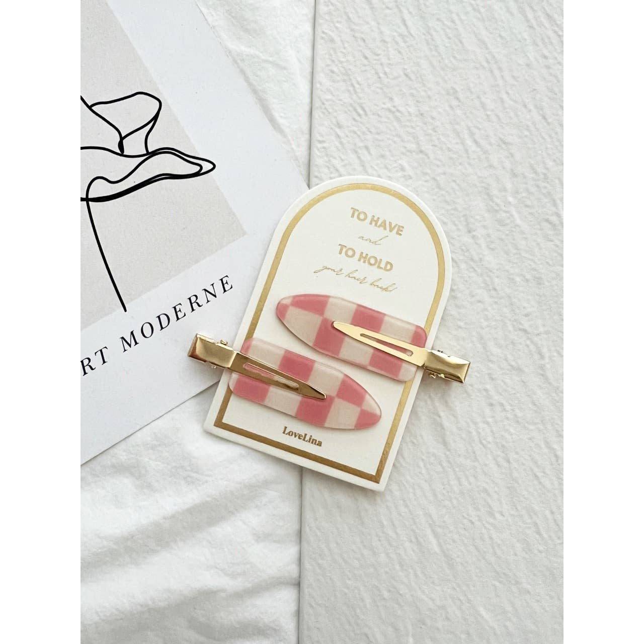 LoveLina - Wholesale Hair Clip - Women's - Crease Free Checkered Clips - DEBBIE Checkered3