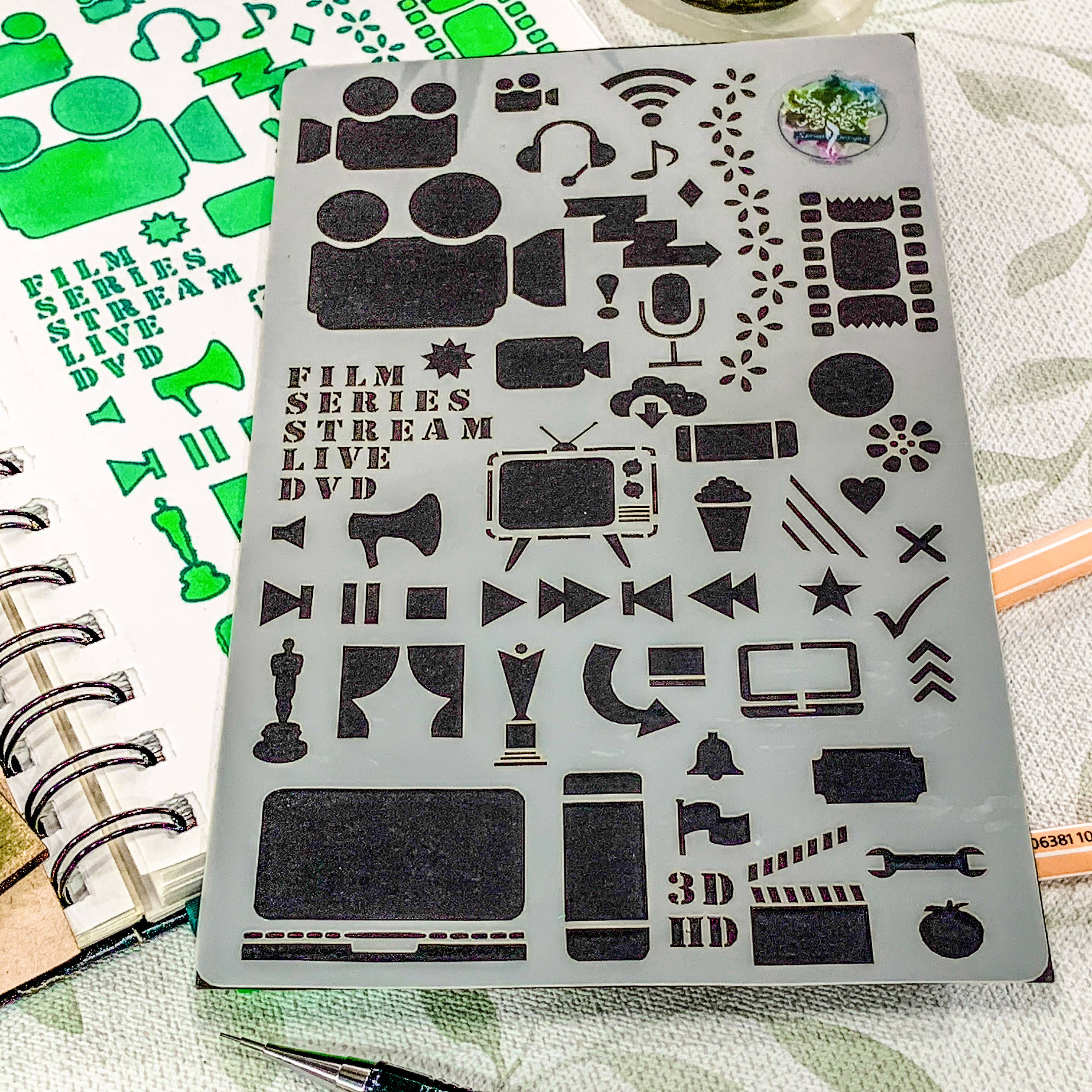 Spratt's Designs – wholesale Stencil/craft die – Film & TV Journal Stencil for Series Planning and Crafts1