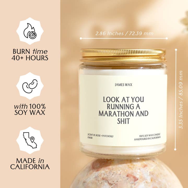 James Wax - Wholesale Jar/Filled Candle - Marathon Gift Look At You Running a Marathon Candle F061B3
