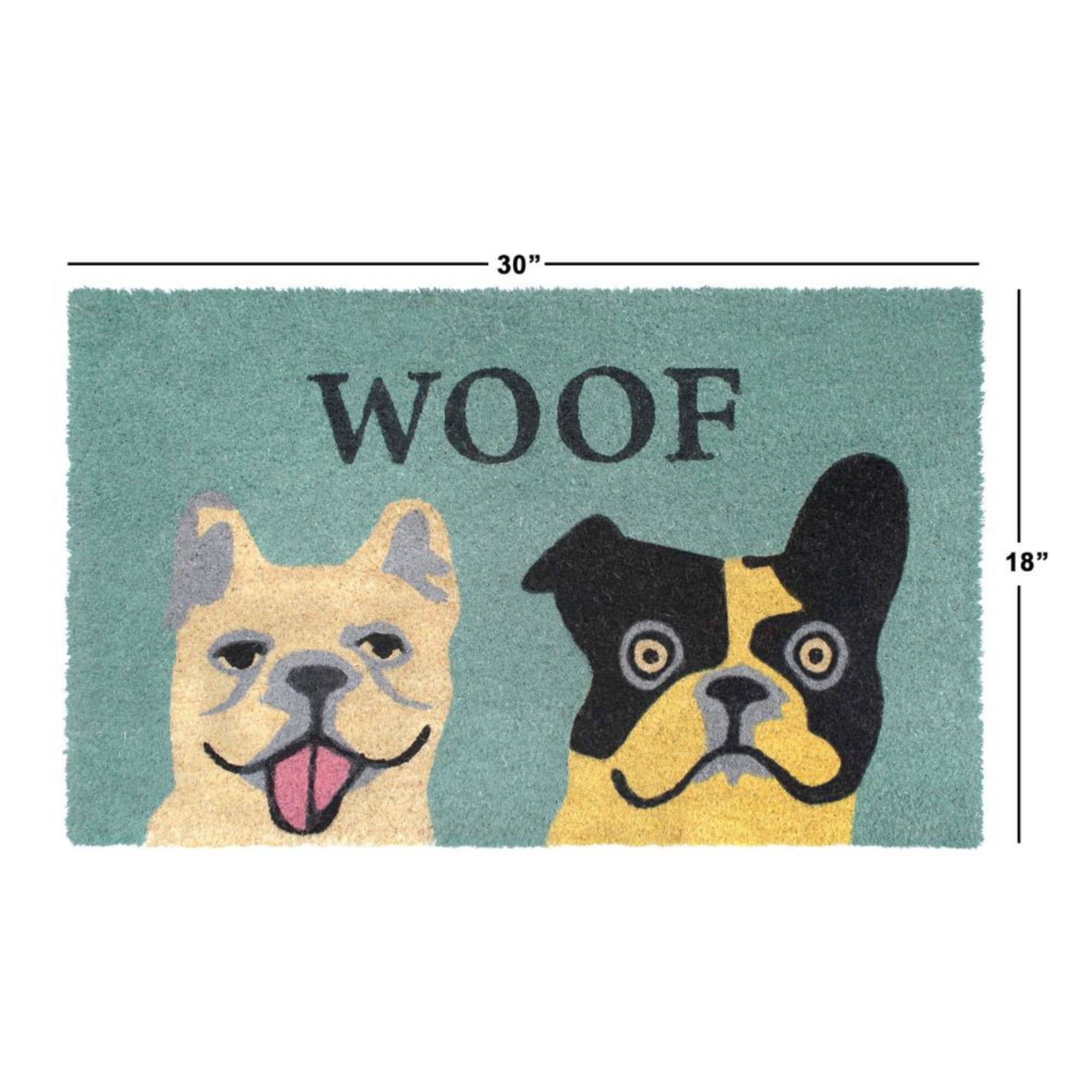RugSmith – wholesale Door mat – RugSmith Gray Woof Dog Coir Doormat, 18" x 30"2