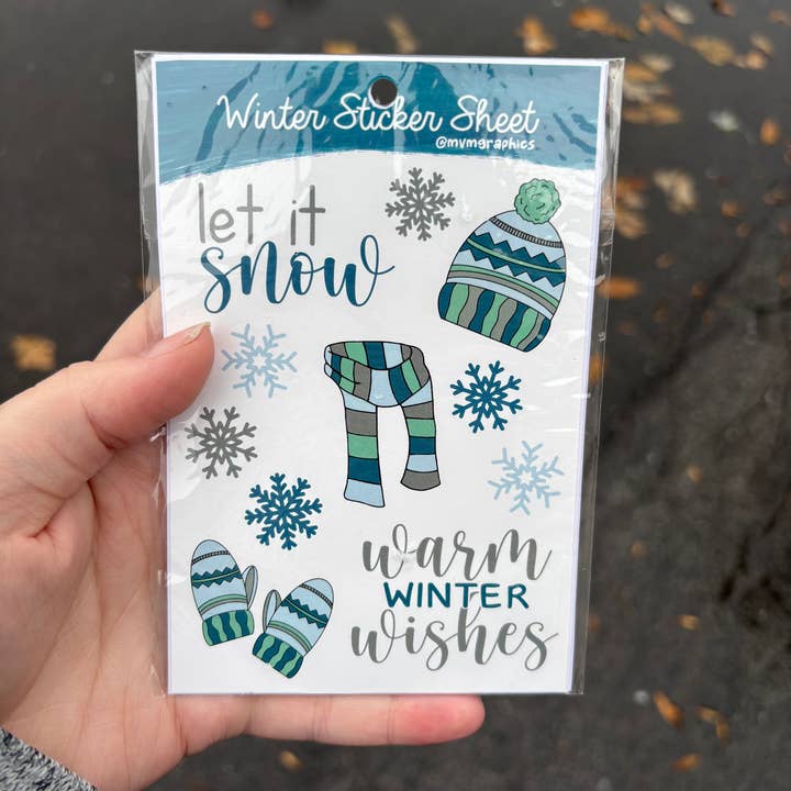 Sæt med vinterklistermærkeark for engroshandel hos MVM Graphics