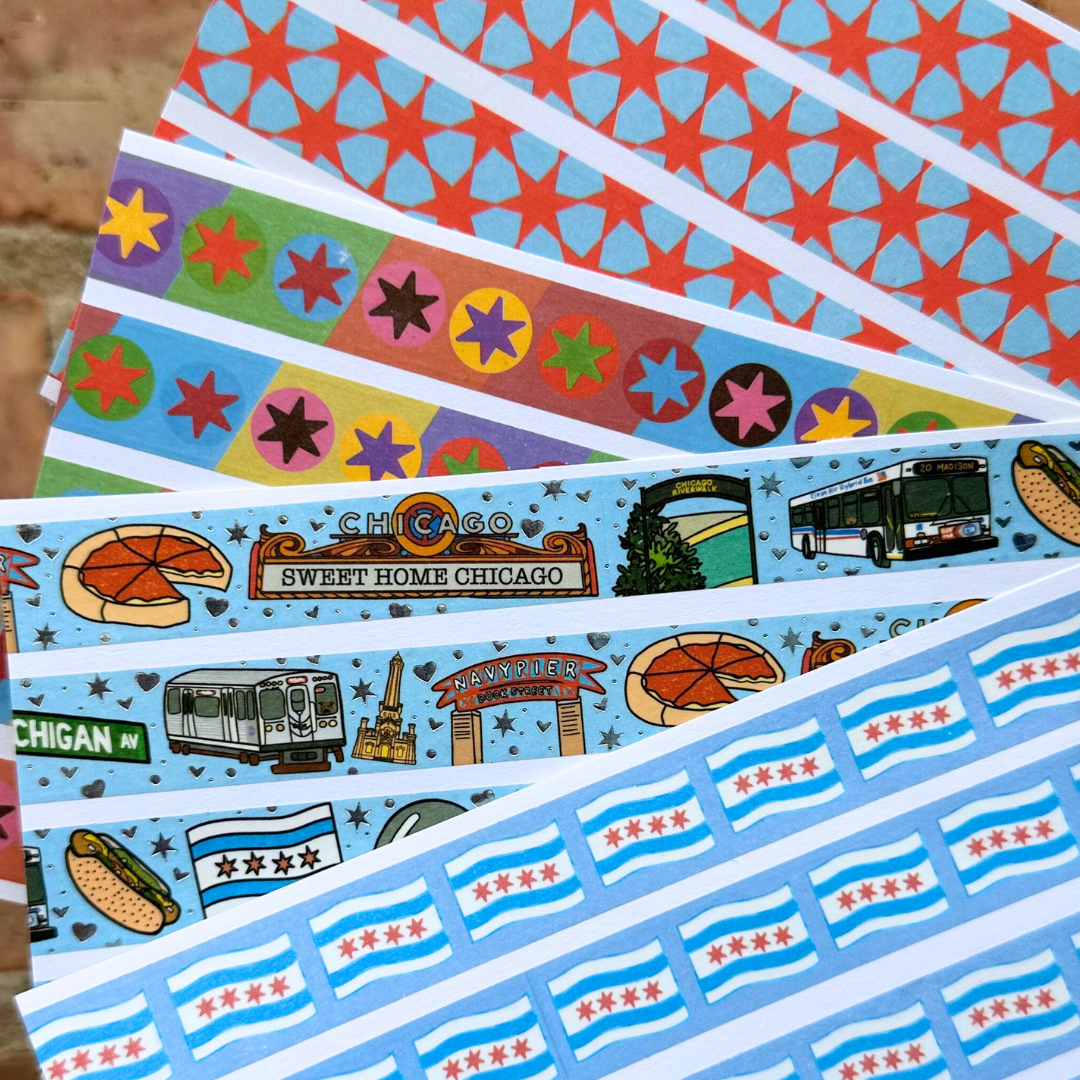 Madhouse Crafting Co. - Wholesale Washi Tape - Sweet Home Chicago - Silver Foil Washi Tape, the Chicago Collection - 15mm2