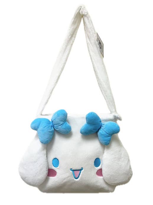 CINNAMOROLL LRG PLUSH BODY TOTE BAG W/LONG STRAP 12"H X 15"W for wholesale by The Zoofy Group , LLC
