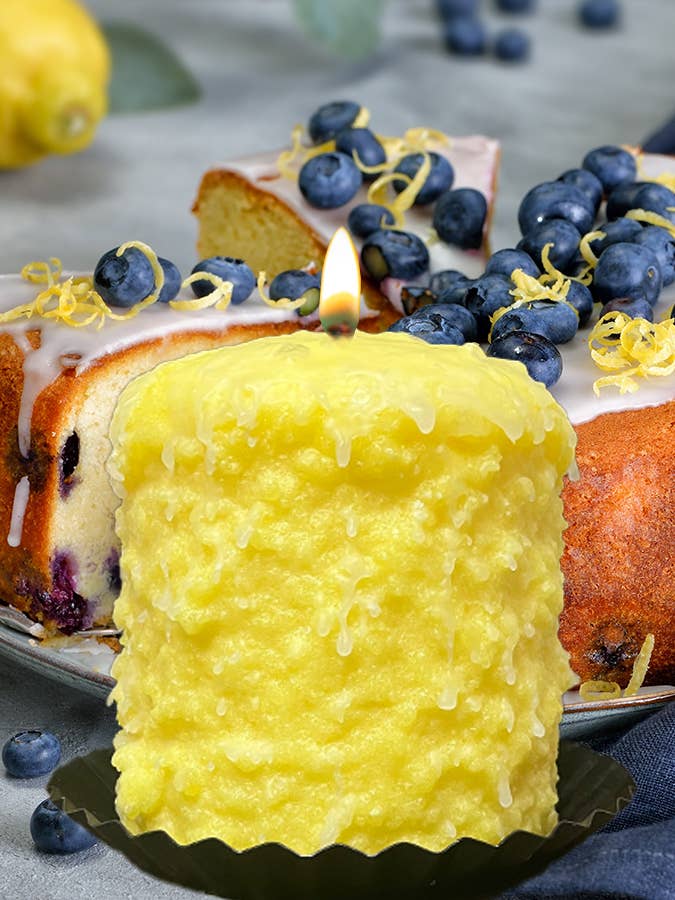 Lemon Blueberry Hearth Candle for wholesale by Warm Glow Candle Company
