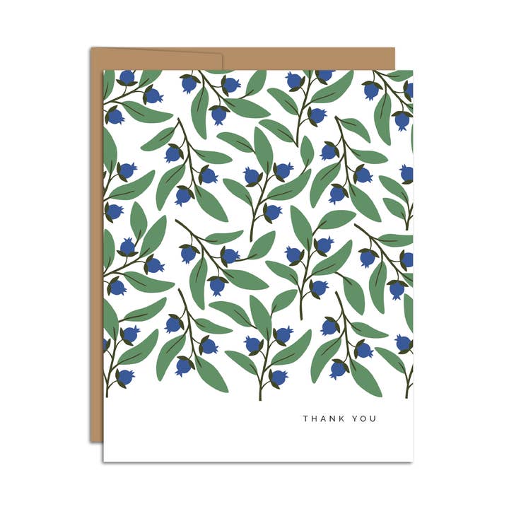 "Thank You" Blueberries / Thank You / Greeting Card for wholesale by HAZELMADE® Tea Towels + Gifts