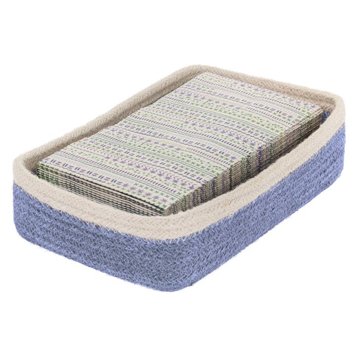 Boston International – Porta-guardanapos por atacado – Cesto de Guardanapos de Juta Azul Céu de 9,5" para Toalhas de Mão de Convidados