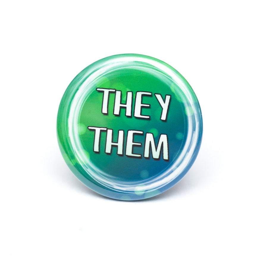 Crafty Queer Studio - Wholesale Lapel Pin/Button - They/them pronoun pin / button3