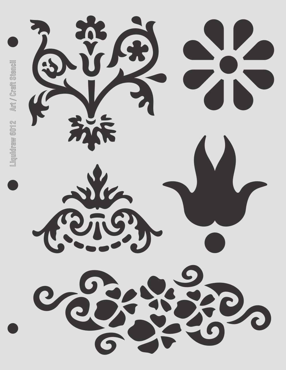 Liquidraw – wholesale Stencil/craft die – Liquidraw Design Stencils for Crafts, Furniture Painting, Drawing, Cakes, Letters, Numbers, Card Making, Christmas Decoration, Glass, Flowers, Wood, Wedding Invitations, Scrapbooking, Journals Reusable Templates Stencil with Shapes & Patterns1