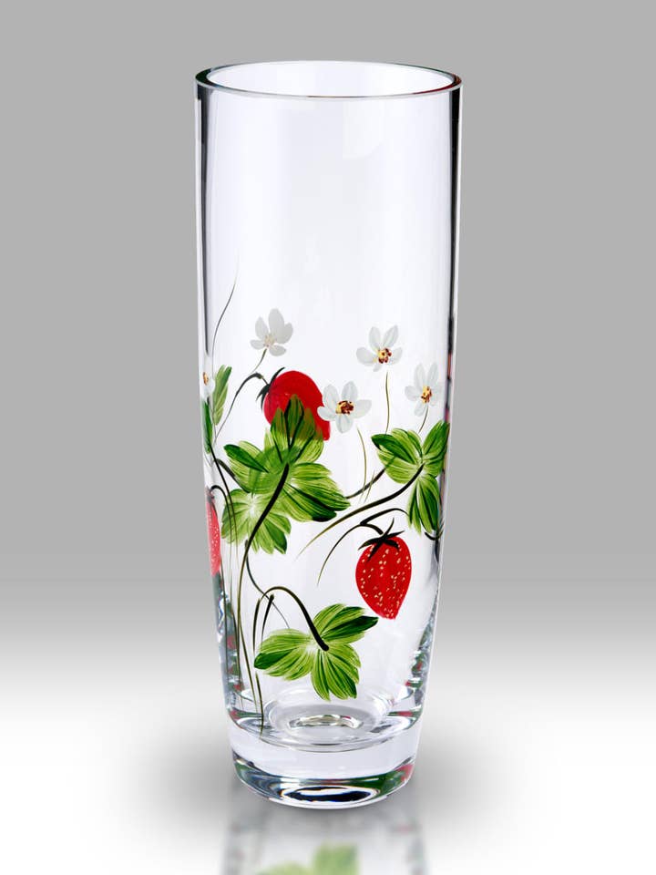 Vaso Cilíndrico Campos de Morango 25 cm - 2289-22 por atacado de Nobile Glassware Ltd.