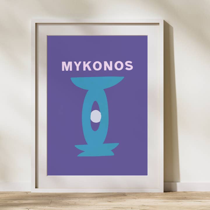 Stampa murale Mykonos Vacay per la vendita all'ingrosso da parte di Flamingo Candles