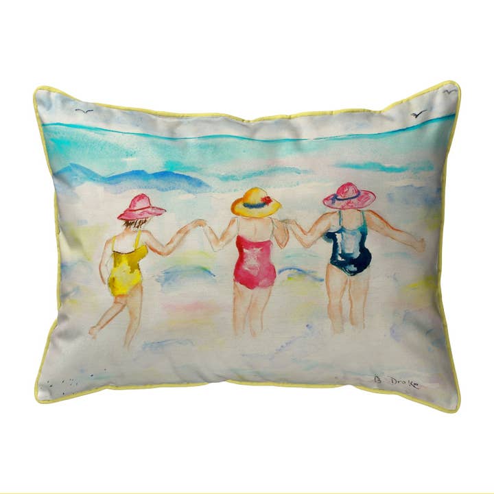 Ladies Wading Corded Pillow for wholesale by Betsy Drake Interiors