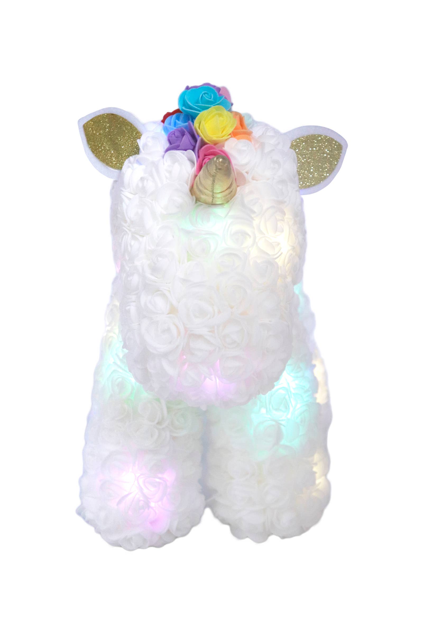Cap Zone - Wholesale Tafelbladdecoratie - Jumbo Forever roos eenhoorn LED geschenkdoos - 35,6 cm6