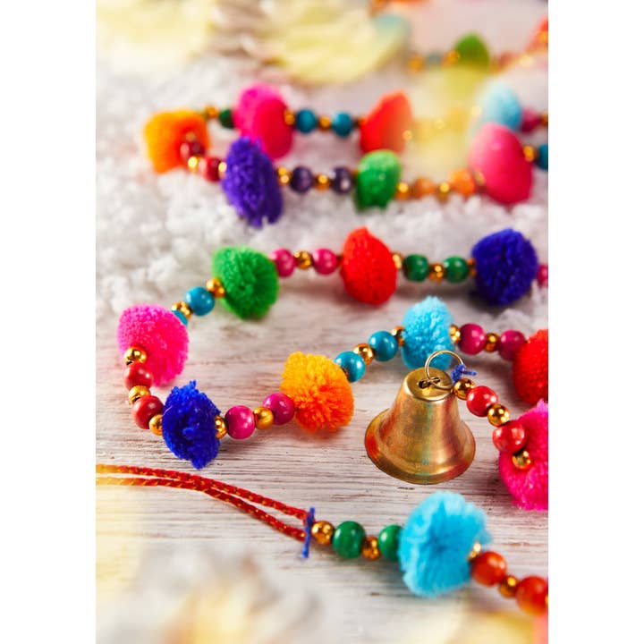 Namaste - Wholesale Bunting/Garland - Assorted Colour Pom-Pom String