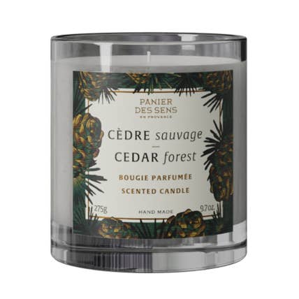 Scented candle with vegetable wax 275 g | Cedar Forest for wholesale by Panier Des Sens