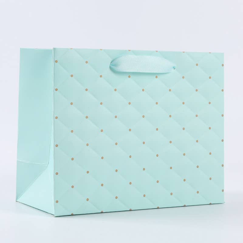 ByHome - Wholesale Gift Bag - 12pcs, tiffany blue dot wavy surface gift bag w/ tissue0