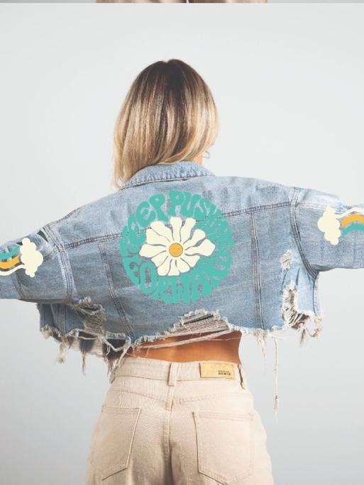 Giacca in jeans Keep Pushing Forward per la vendita all'ingrosso da parte di Trio Urban