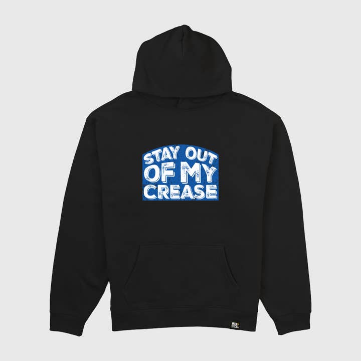 Stay Out Of My Crease Hockey Midweight Hoodie for wholesale by Iron+Steel Hockey