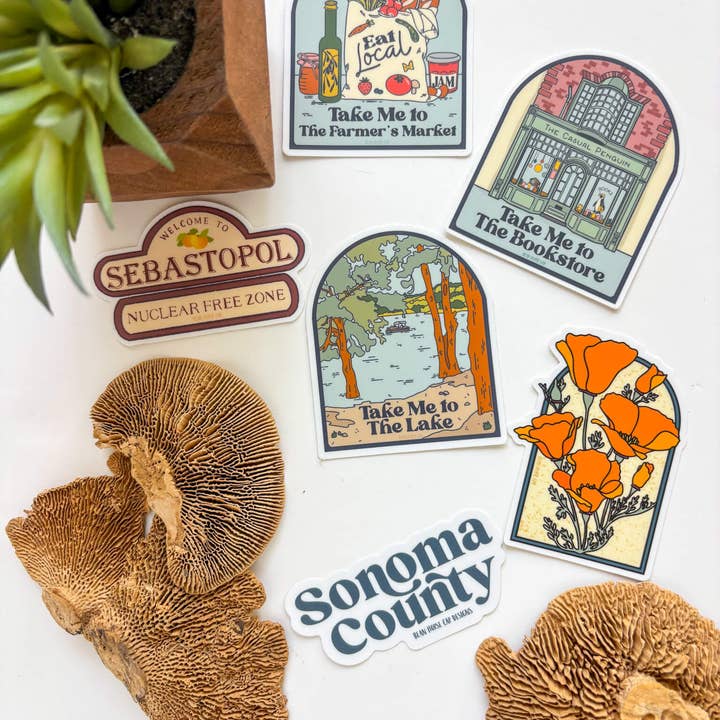 Bean Horse Car Designs - Wholesale Sticker - California Poppies Arch Sticker4