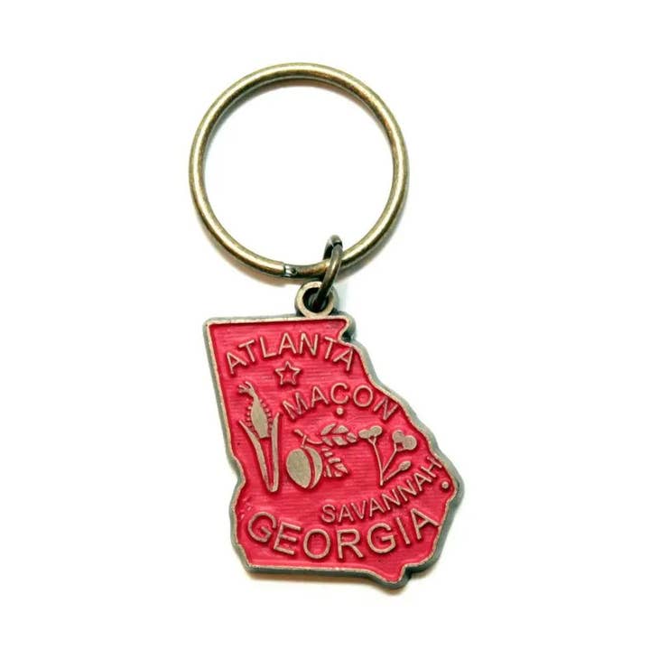 Georgia Vintage State Map Keychain for wholesale by Gleeful Peacock