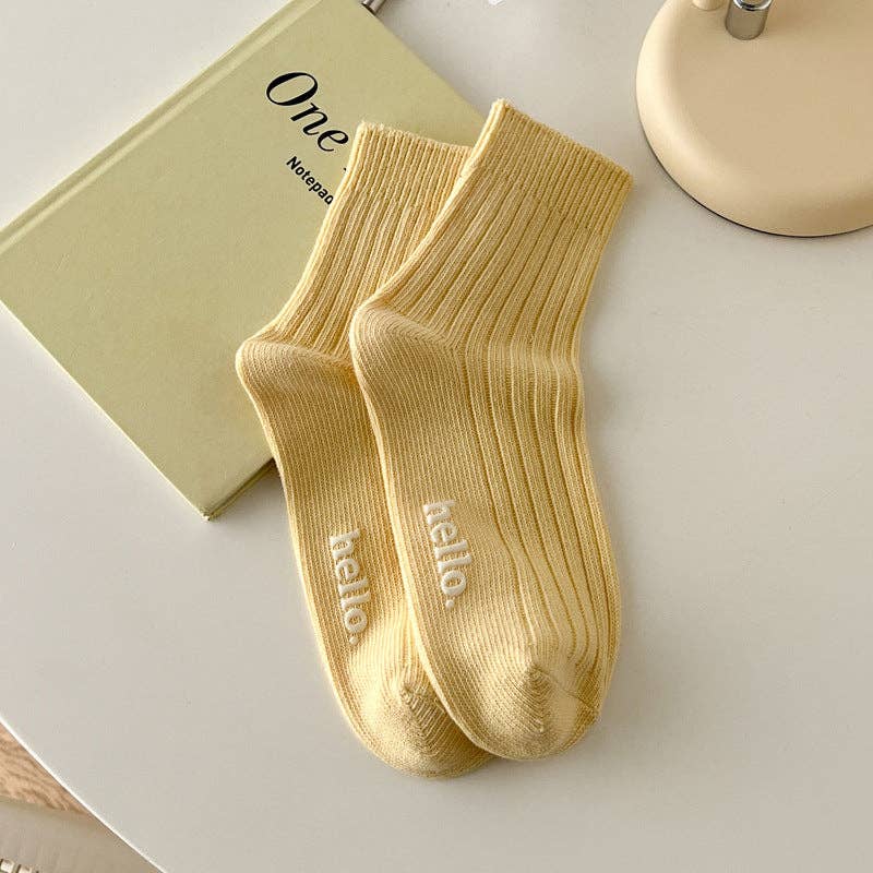 Dipped Shop - Wholesale Socks - Women's - Candy Color Simple Letter Soft Socks DP25A4523