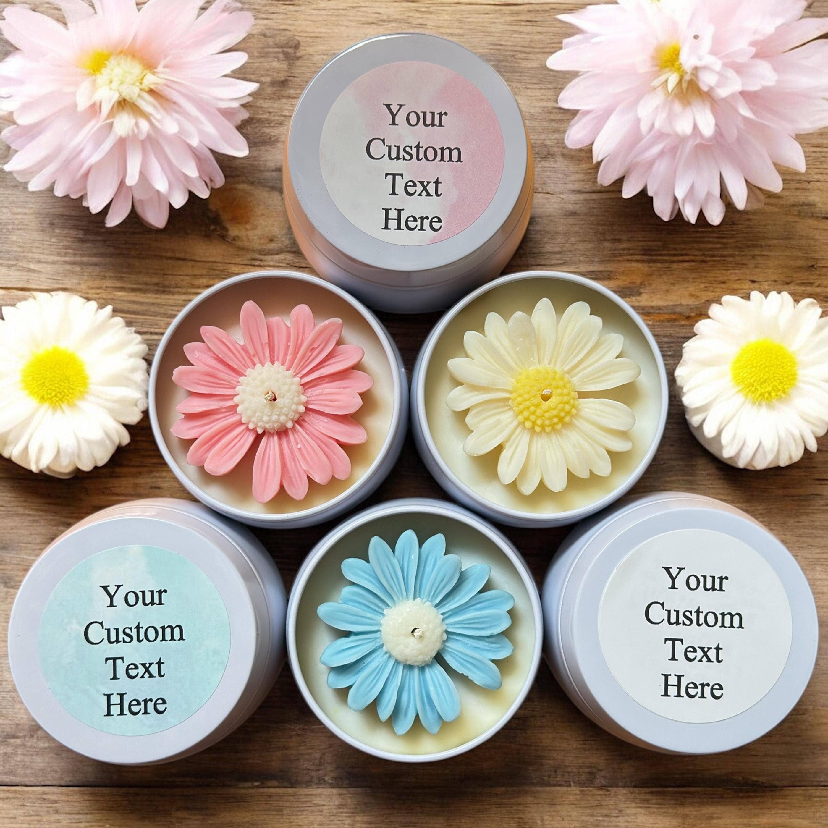 Karly’s Candles - Wholesale Party gift - Daisy Soy Wax Candles 4 oz - Baby, Bridal & Wedding Favors6