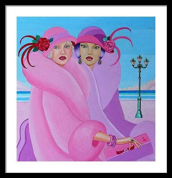 Sharon Tatem Fashion LLC - Wholesale Art Print - Palm Beach Pink Ladies - Framed Print24