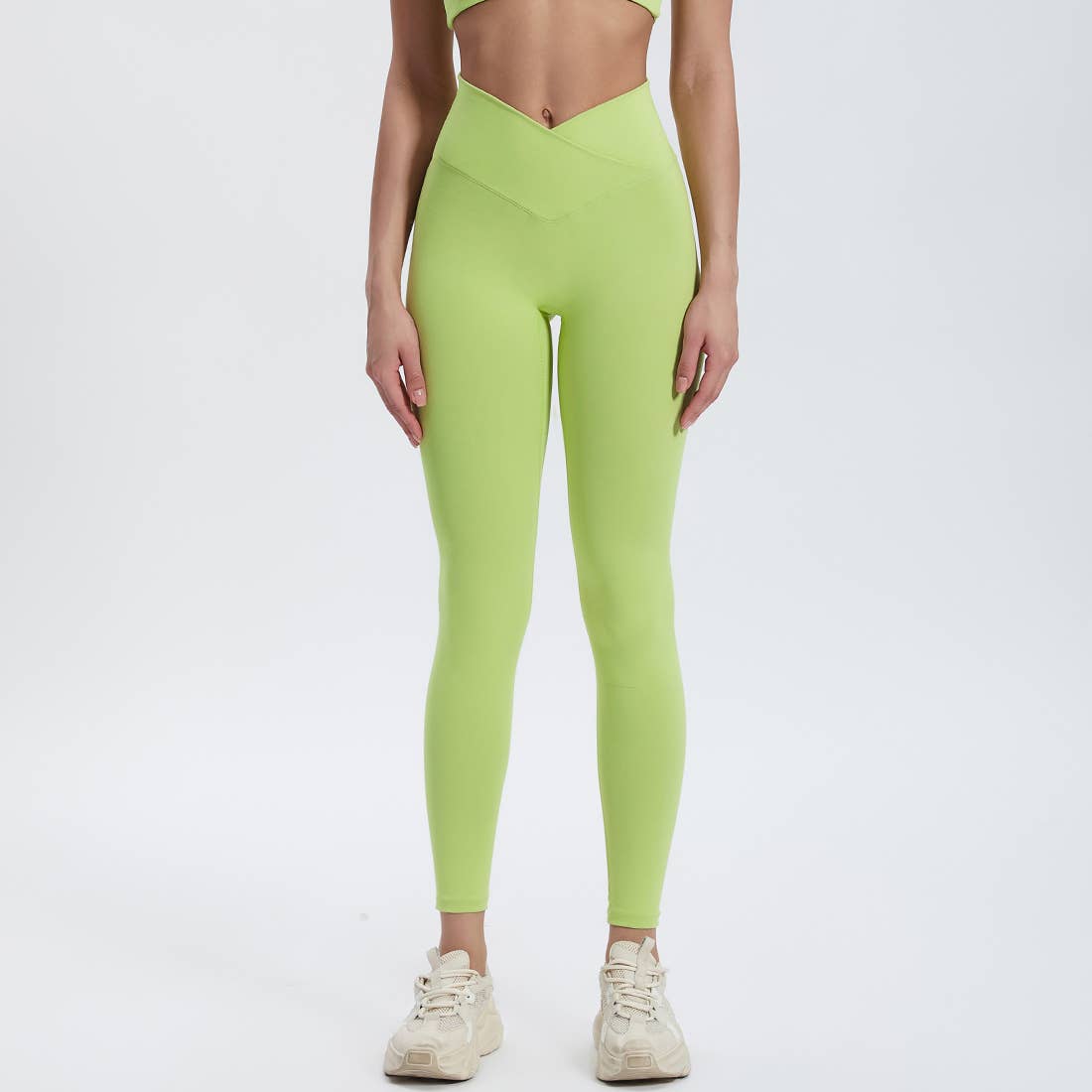 Sodalemon – Engroshandel Sports-/loungeleggings – til kvinder – Sodalemon dameleggings med krydset høj talje i ensfarvet design14