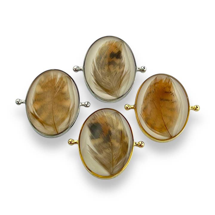 CONQUERing - Wholesale Individual Charm/Pendant - Pheasant Feather Vessel - Resin Charm7