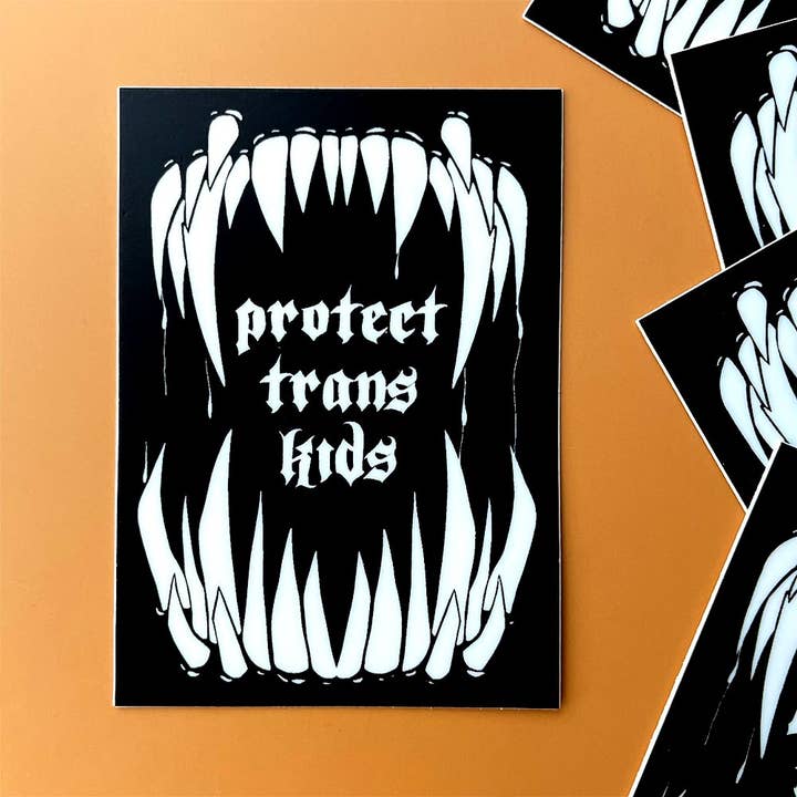 Protect Trans Kids Sticker for wholesale by Flags For Good