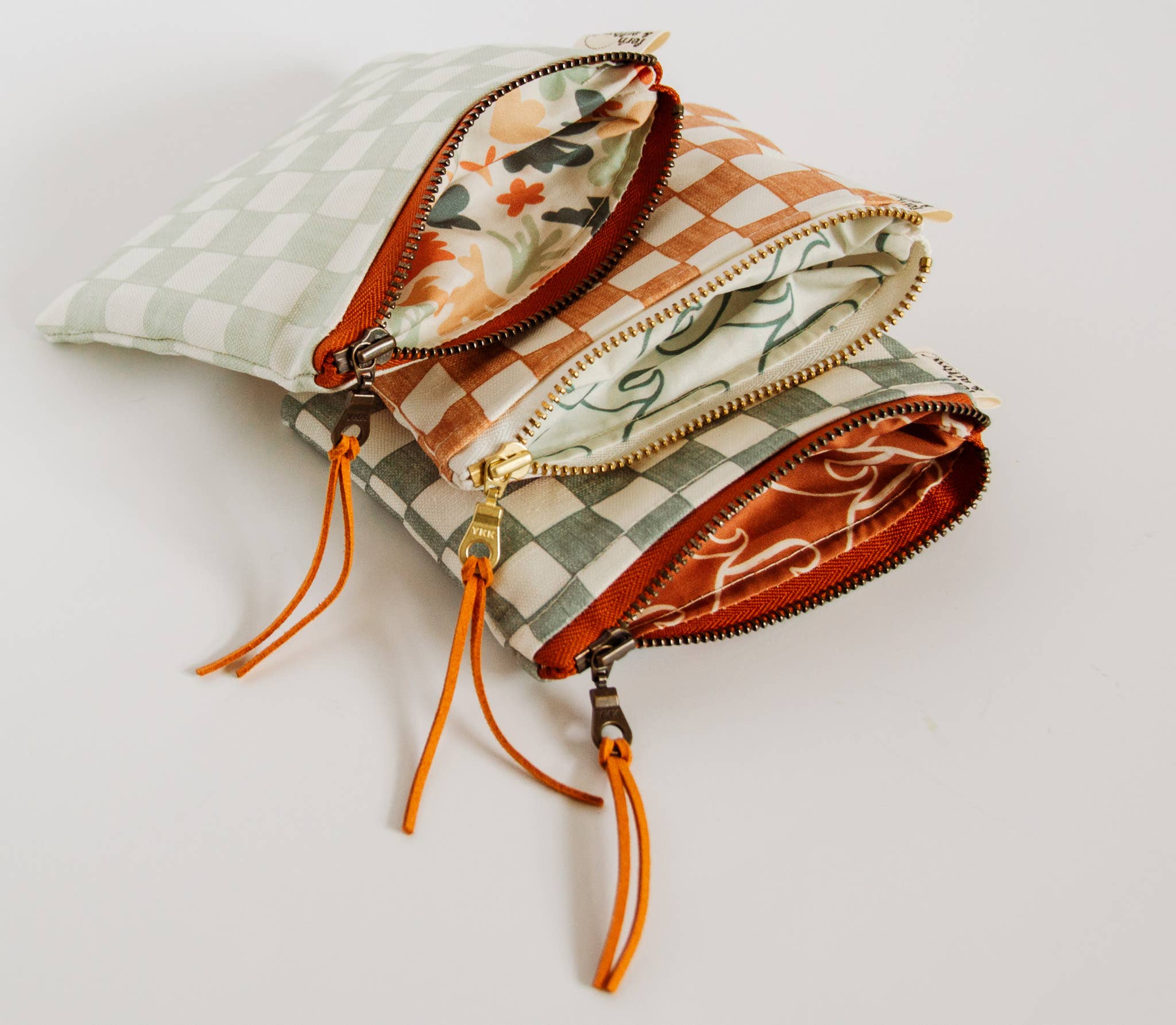 Fern & Arrow - Venta al por mayor Monedero - Mujer - Neceser de Maquillaje Boho Chic a Cuadros para Ella11