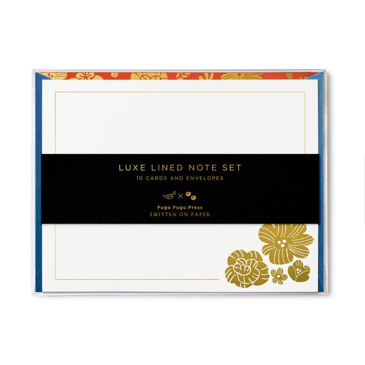 Smitten on Paper - Wholesale Stationery/Notecard Set - Smitten on Paper x Fugu Fugu Luxe Lined Note Set Blue