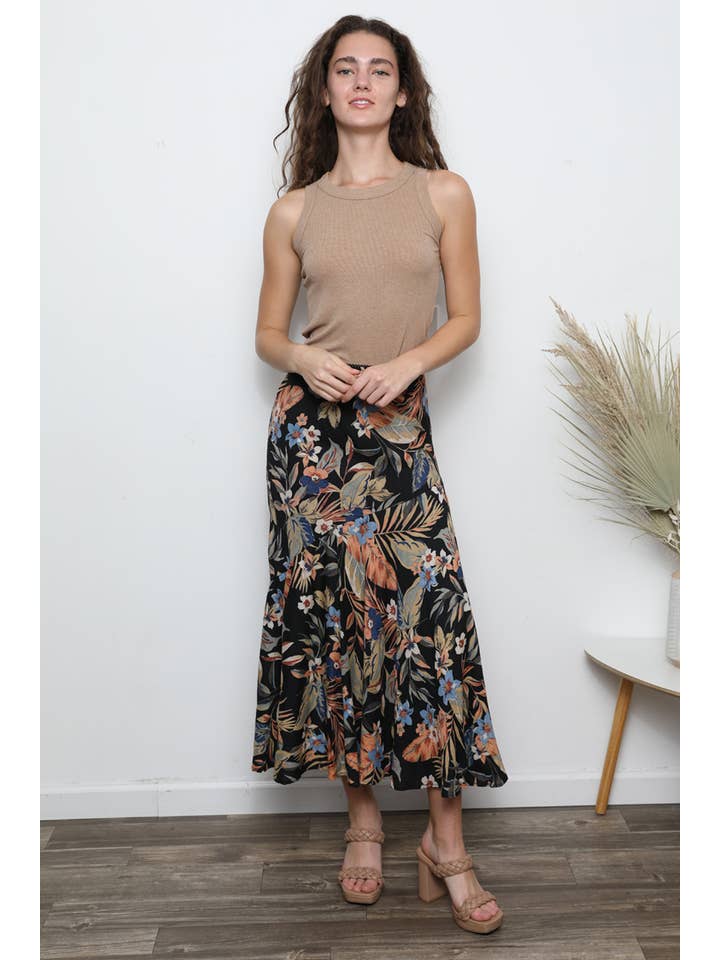 Nostalgia - Venta al por mayor Falda - Mujer - FALDA LARGA CON CORTE SESGADO G6200-A8783