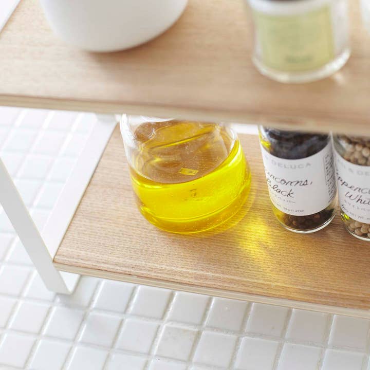 Yamazaki Home - Wholesale Desk Riser - Tosca Two-Tier Riser - Steel + Wood3