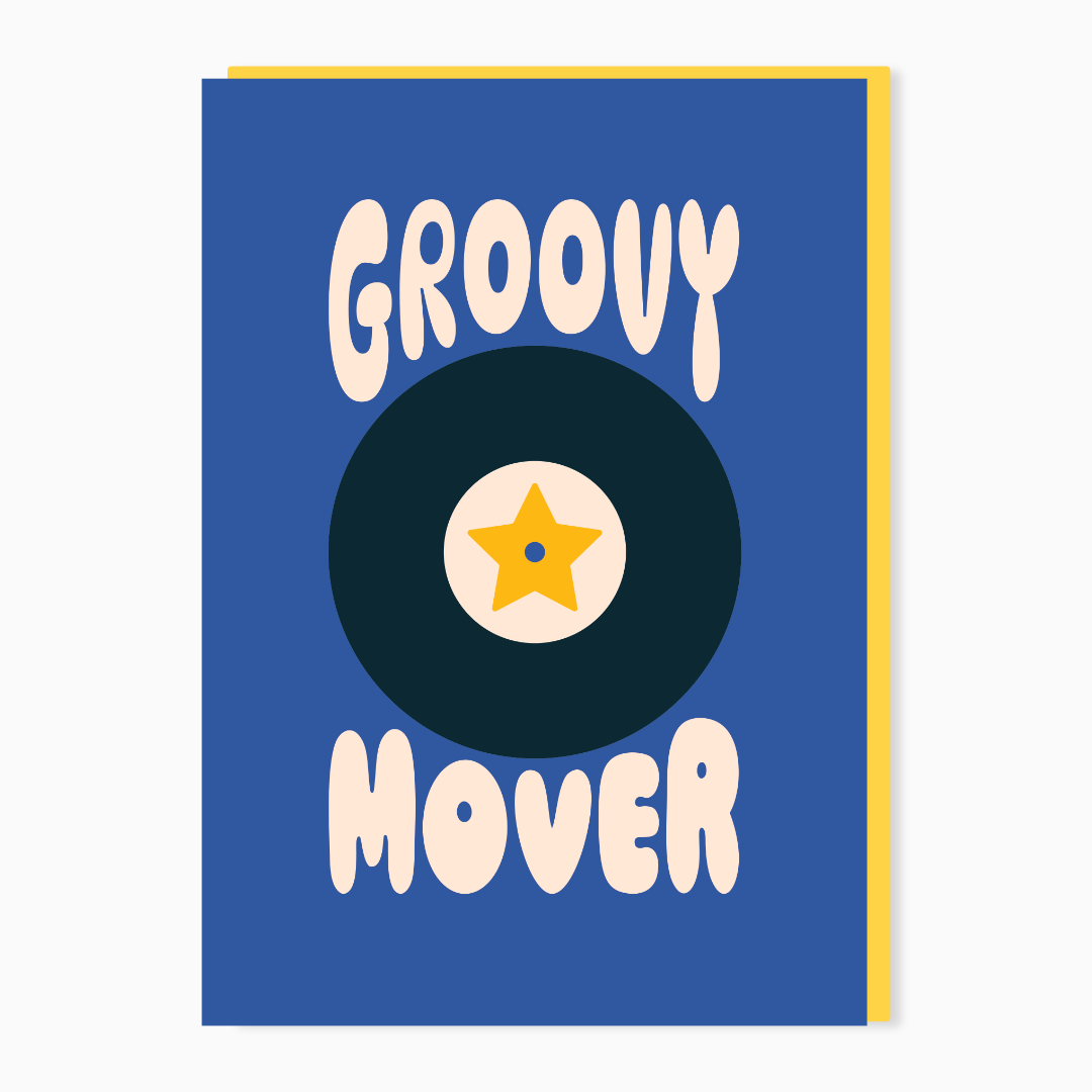 Stoats & Weasels - Wholesale Everyday Greeting Card - Groovy mover – Vinyl record – Card for him0
