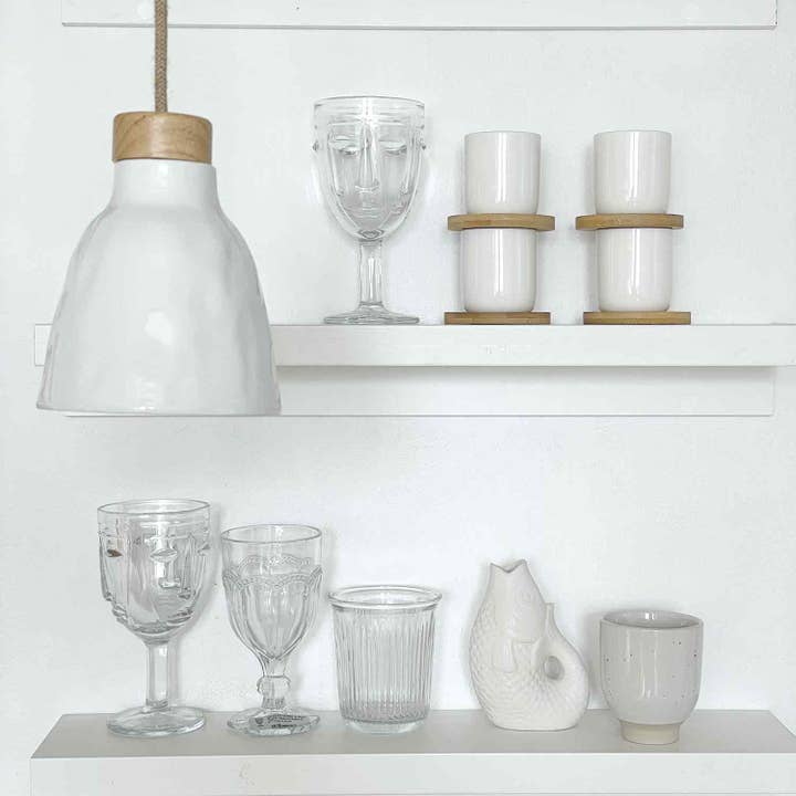 Visage transparent glass D8 H16.5cm for wholesale on Faire2